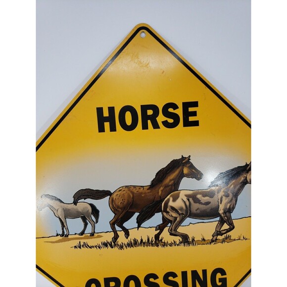 Horse Crossing Sign Yellow Caution Crosswalks Atlas Screen Printing 12" x 12" - Picture 2 of 10